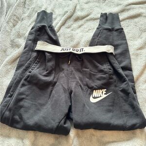 Black Nike fold over joggers